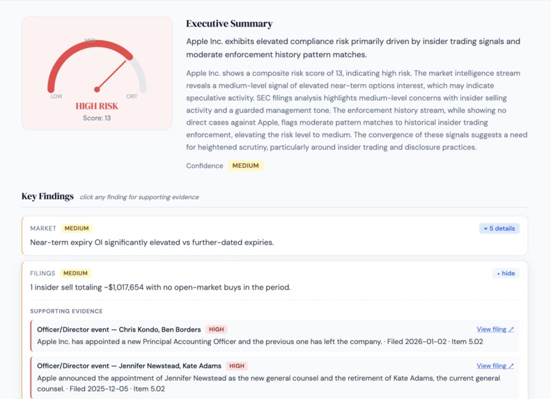 NOVA — Multi-Agent Compliance Intelligence on AWS Nova – screenshot 4
