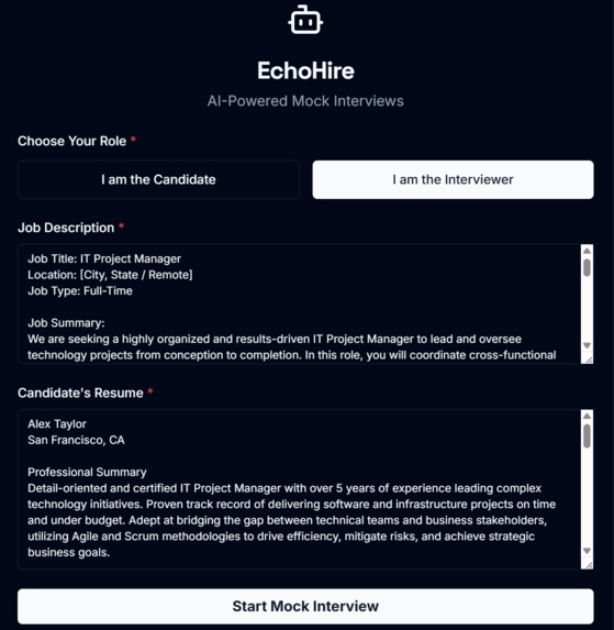 EchoHire: AI-Powered Mock Interviewer – screenshot 2