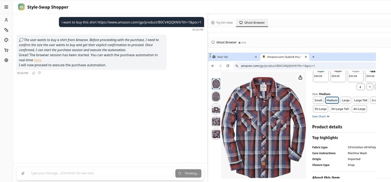 StyleSwap Shopper — Try On, Then Watch AI Buy It Live – screenshot 2