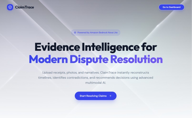 ClaimTrace: a Multimodal Evidence Intelligence Platform – screenshot 2