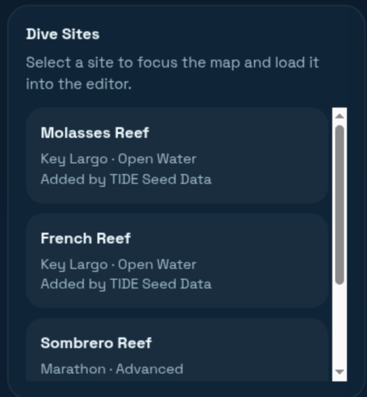 TIDE: Tracking and Intelligence for Dive Expeditions – screenshot 7