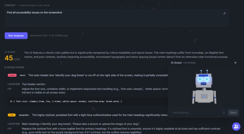 FixTrace - Multi-agent frontend debugging platform – screenshot 2