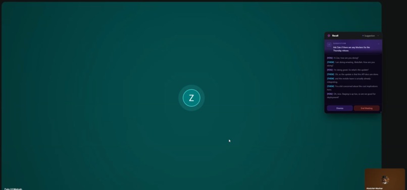 Recall – screenshot 2