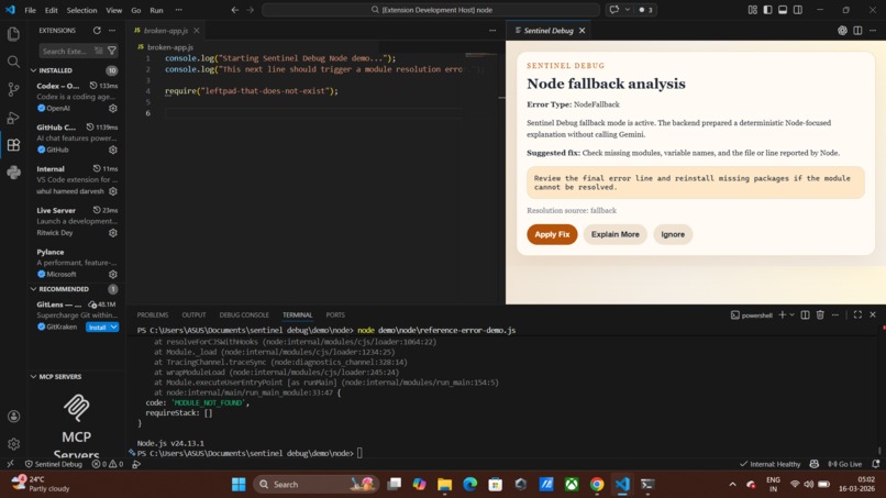 sentinel debug – screenshot 4