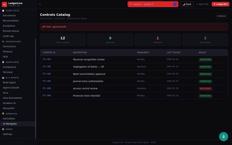 LedgerLive: Real-Time Financial Close with Gemini Agents – screenshot 4