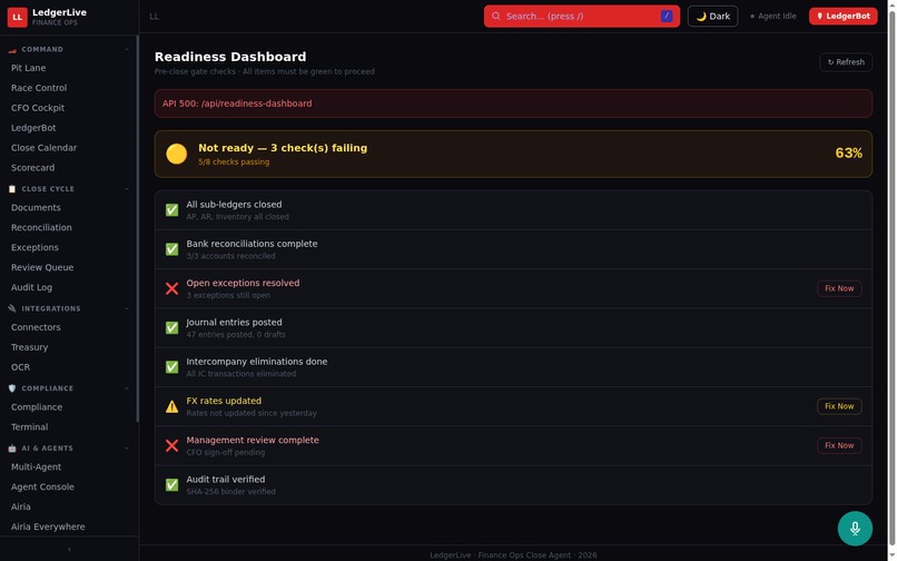 LedgerLive: Real-Time Financial Close with Gemini Agents – screenshot 5