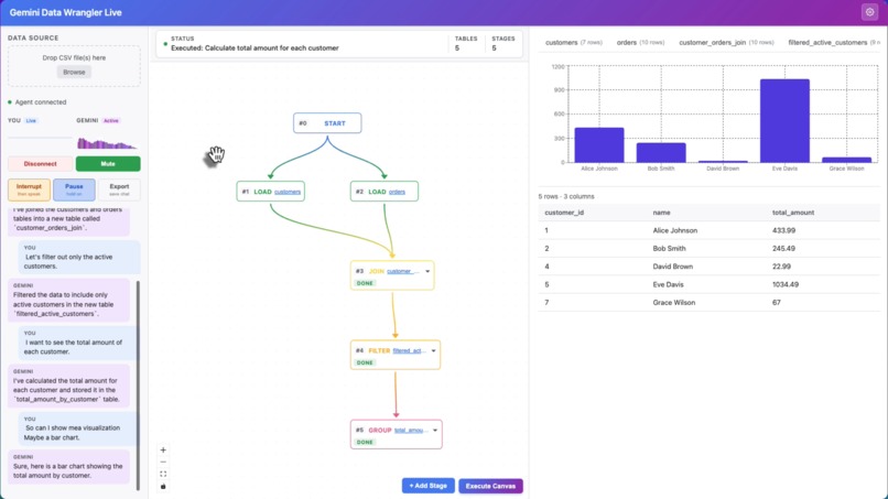 Gemini Data Wrangler Live – screenshot 2