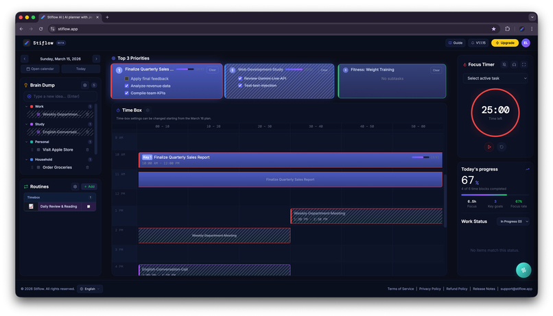 Stiflow: AI-Powered Timebox Planner & Live Agent – screenshot 3