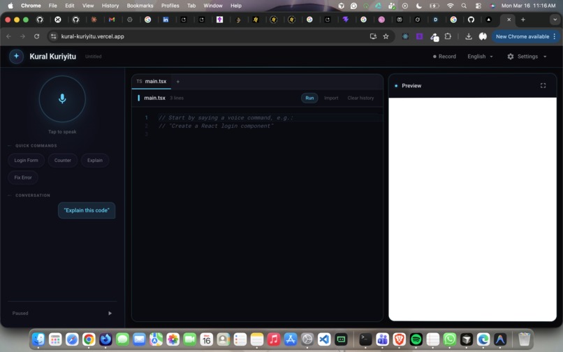 voice code – screenshot 1