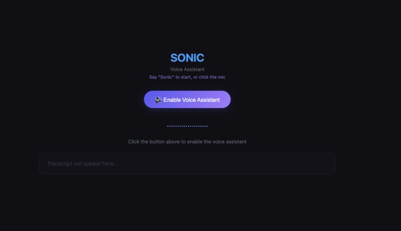 SONIC VOICE ASSISTANT – screenshot 1