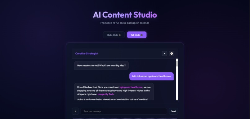 AI Content Studio Agent – screenshot 1