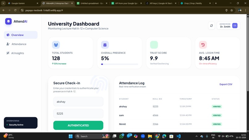 AI ANTI PROXY ATTENDANCE  – screenshot 1