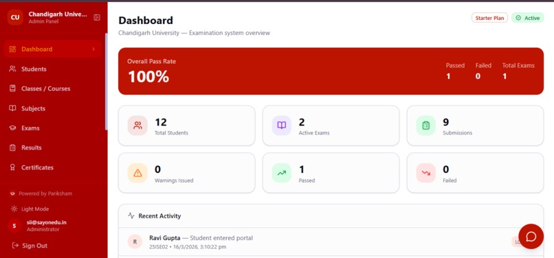 Pariksham – AI Powered Smart Examination System – screenshot 2