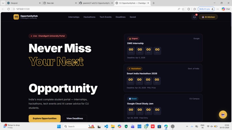 CU_Opportunity_Hub_Chandigarh University – screenshot 1