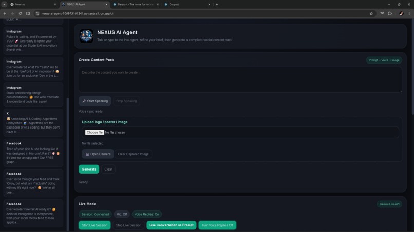 Nexus Live AI Agent  – screenshot 2