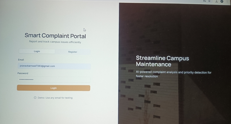 Smart Complaint Portal – screenshot 1