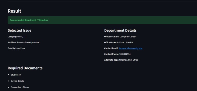 CAMPUSGUIDE-AI: AI based University Helpdesk System – screenshot 2