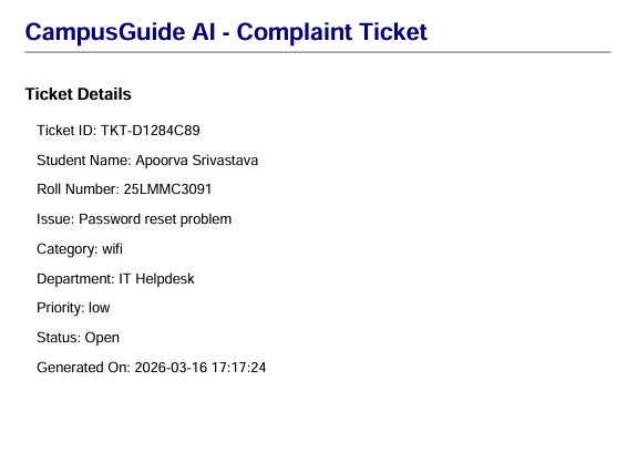 CAMPUSGUIDE-AI: AI based University Helpdesk System – screenshot 4
