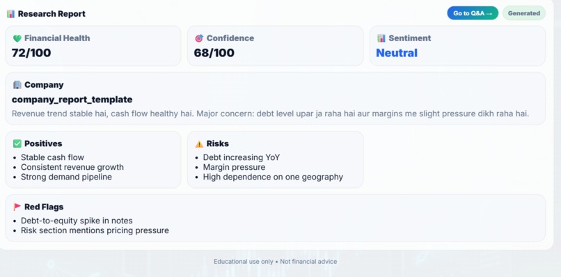 AI Financial Research Agent – screenshot 4