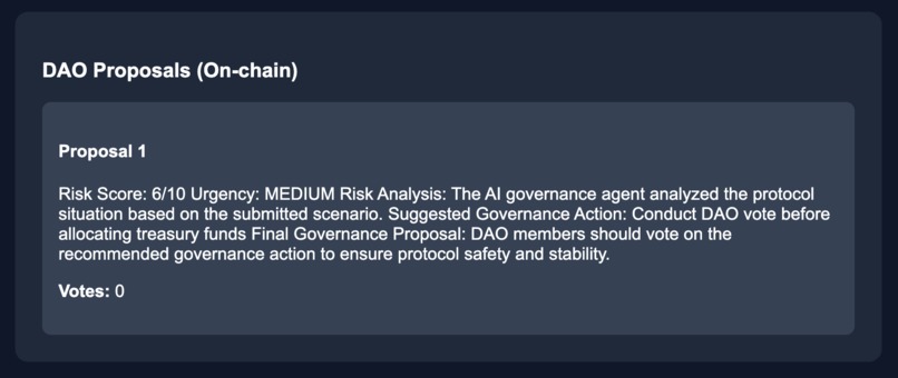 ChainMind – AI Governance Agent for Decentralized DAOs – screenshot 2