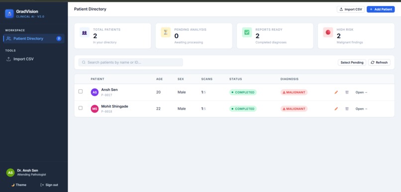GradVision , Diagnostic Intelligence – screenshot 2