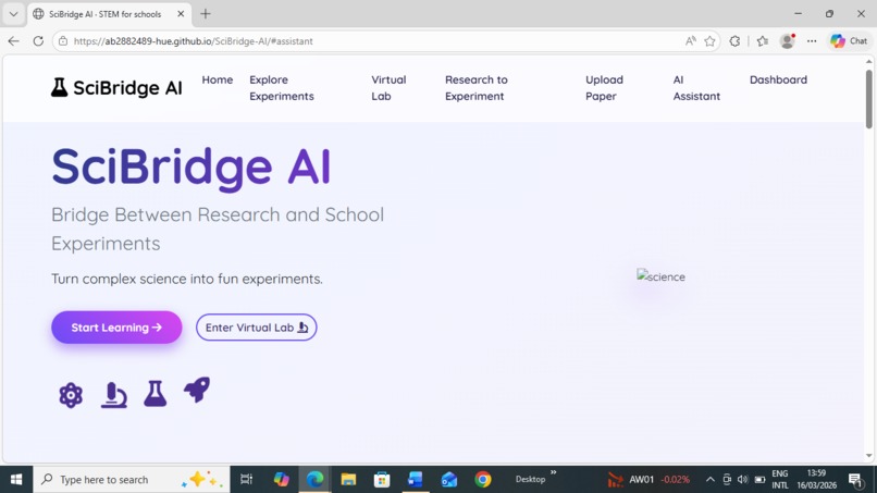 SciBridge AI –Bridge Between Research and School Experiments – screenshot 1