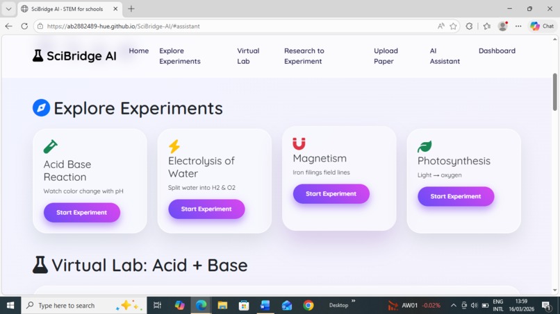 SciBridge AI –Bridge Between Research and School Experiments – screenshot 2