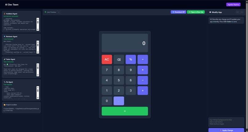 AI Dev Team – Agentic App Builder – screenshot 1