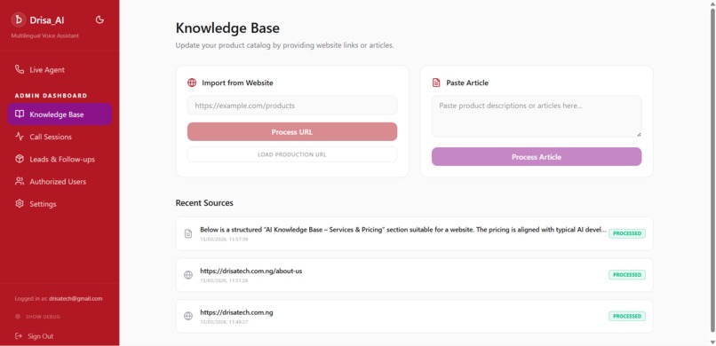 Drisa_AI Multilingual Support Agent – screenshot 7