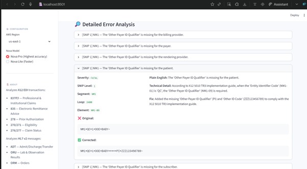 EDIErrorDoctor: AI-Powered X12 EDI&HL7 Error Diagnosis & Fix – screenshot 3