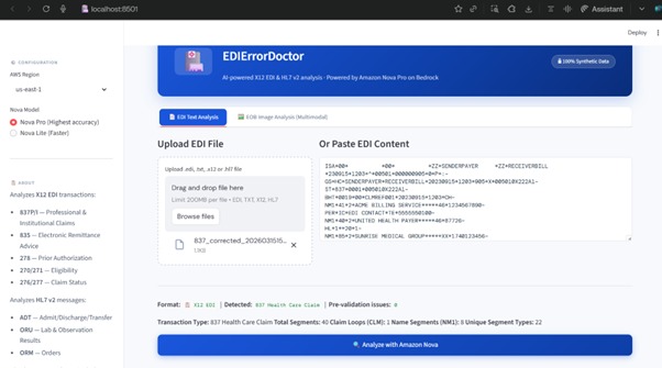EDIErrorDoctor: AI-Powered X12 EDI&HL7 Error Diagnosis & Fix – screenshot 1