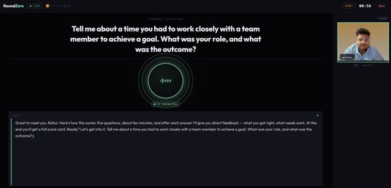 RoundZero: Multimodal AI Interview Coach  – screenshot 4