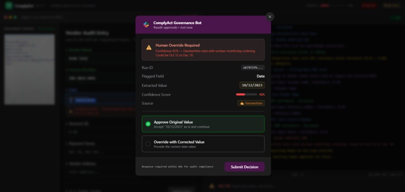 ComplyAct: Governed Agentic AI for Auditable Automation – screenshot 2