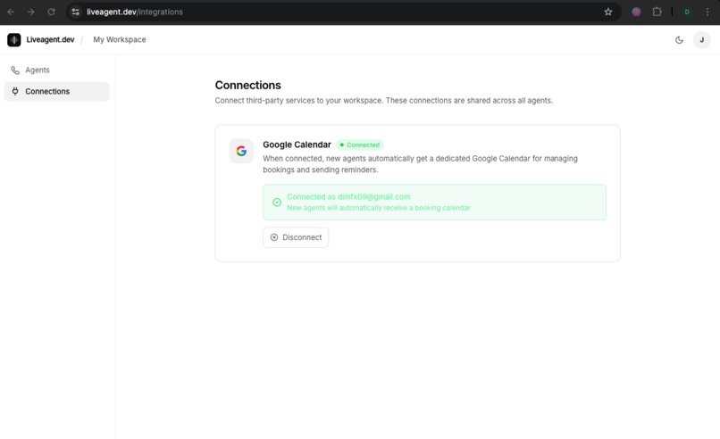 Liveagent.dev - Live Voice Agent for Booking and Reservation – screenshot 6