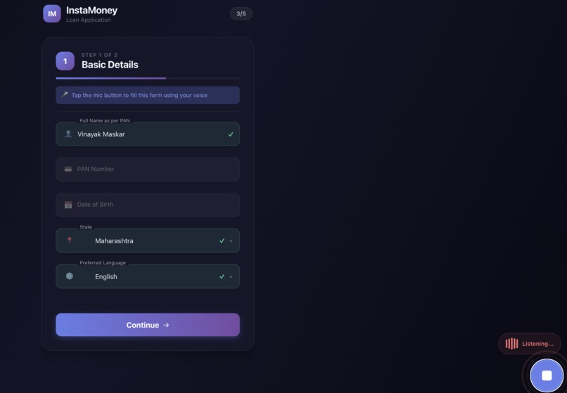 Voice-Powered Loan Application Assistant – screenshot 2