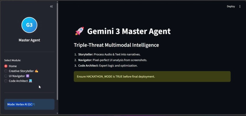 Master Agent: Multi-Tool on Gemini 3 – screenshot 1