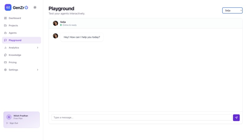 GenZro- AI agent Platform – screenshot 1