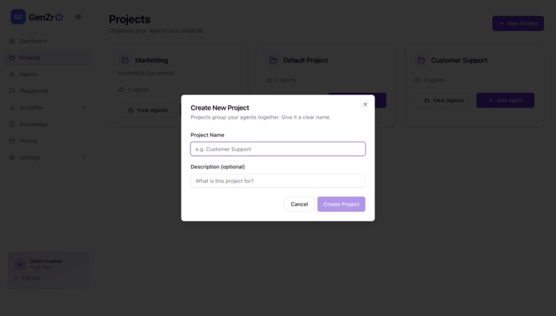 GenZro- AI agent Platform – screenshot 2