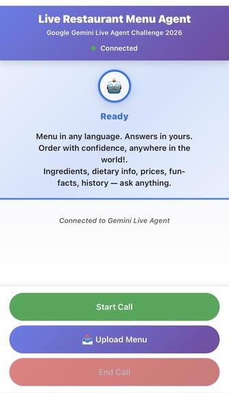 Live Restaurant Menu AI Agent – screenshot 2