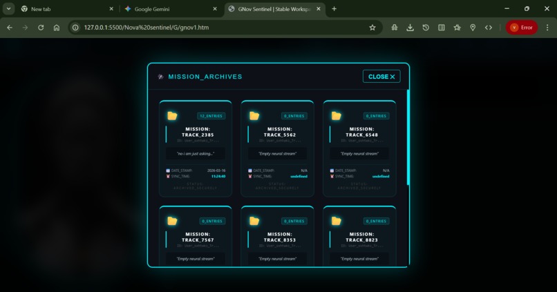 G-NOV SENTINEL: A Multimodal AI-Ops Engine  – screenshot 1