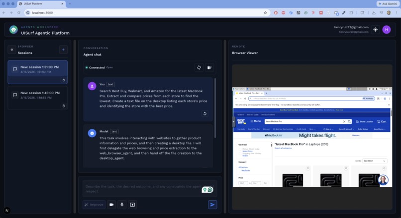 UISurf: Multimodal Agentic UI Automation Platform – screenshot 2