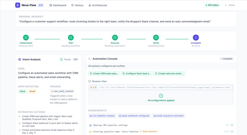 NovaFlow — Autonomous SaaS Setup Agent – screenshot 2