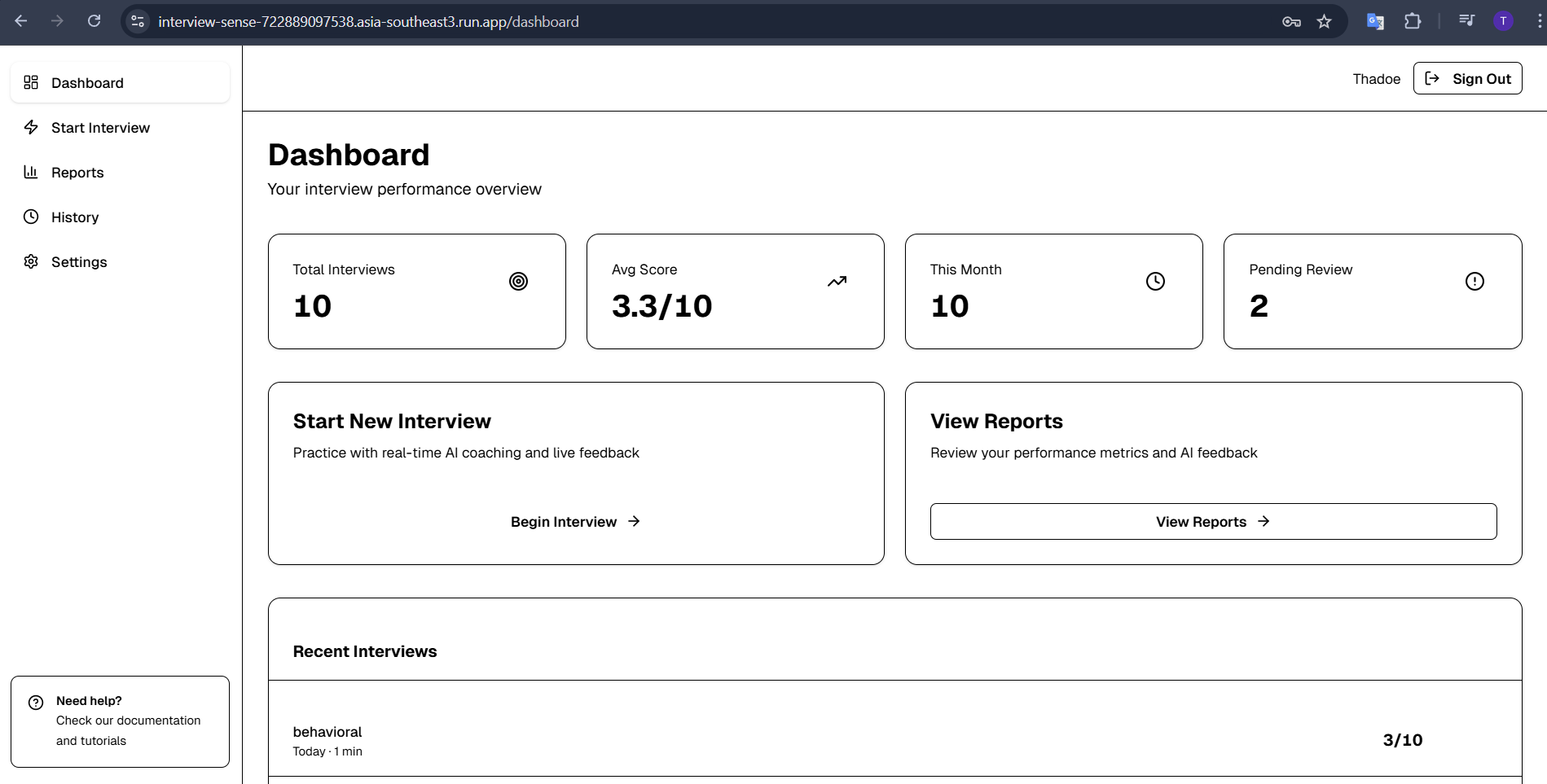Interview Sense | Devpost