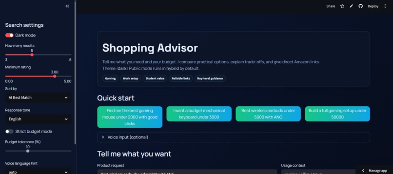 Shopping advisor AI – screenshot 2