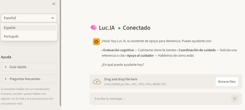Luc.IA Multi-agent app: "Protecting patients and caregivers" – screenshot 1
