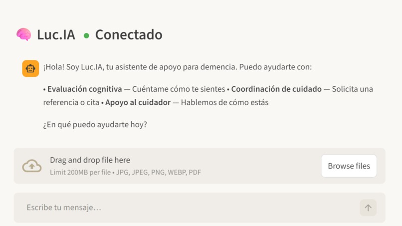 Luc.IA Multi-agent app: "Protecting patients and caregivers" – screenshot 2