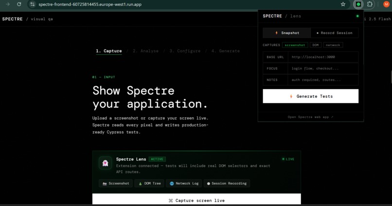 Spectre — Visual QA Agent – screenshot 1
