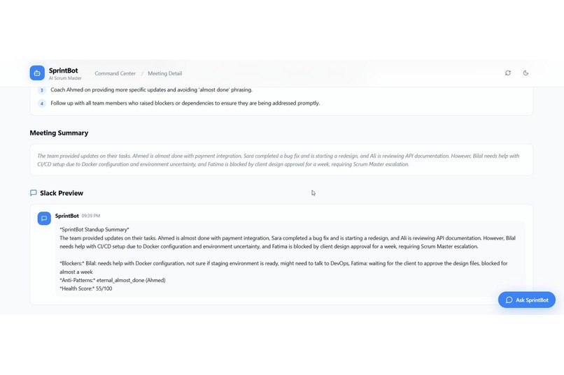 SprintBot — AI Scrum Meeting Copilot – screenshot 6