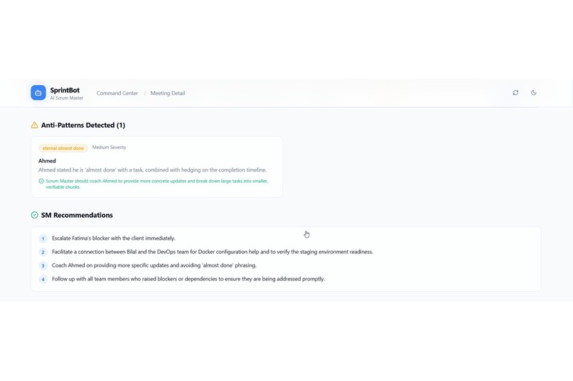 SprintBot — AI Scrum Meeting Copilot – screenshot 5