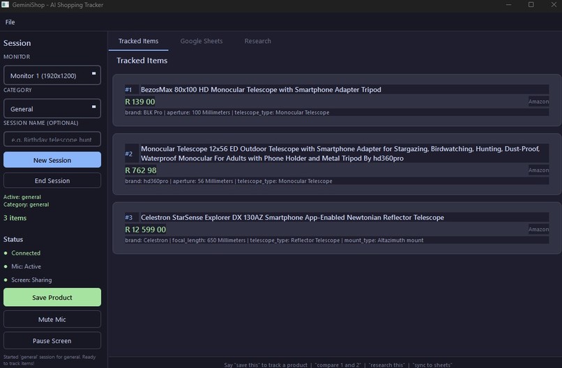 Gemini Shopper – screenshot 1